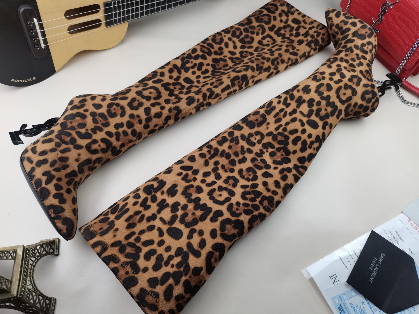 YSL classic letter metal heel 22-inch boots, elastic boots Heel height: 10.5CM Size: 35-42 (41.42 custom-made, no return or exchange)