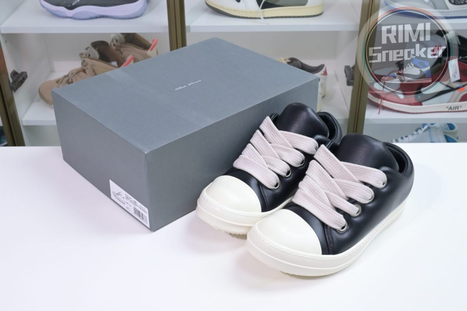 Rick Owens Jumbo Laced Padded Low Black Milk