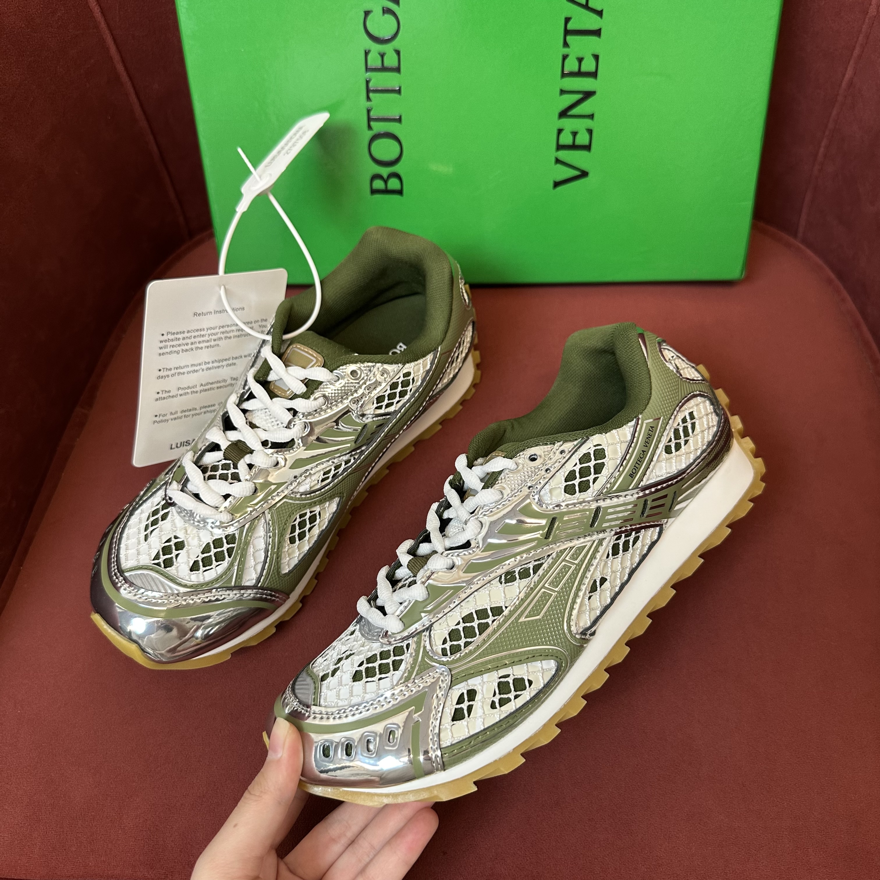 Bottega Veneta Orbit Sneaker Mud/white