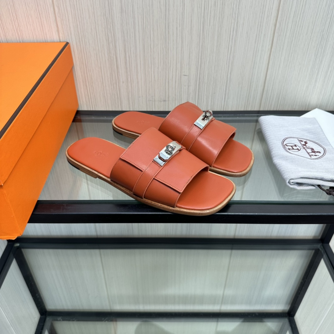 HERMES KELLY LOCK SLIPPERS