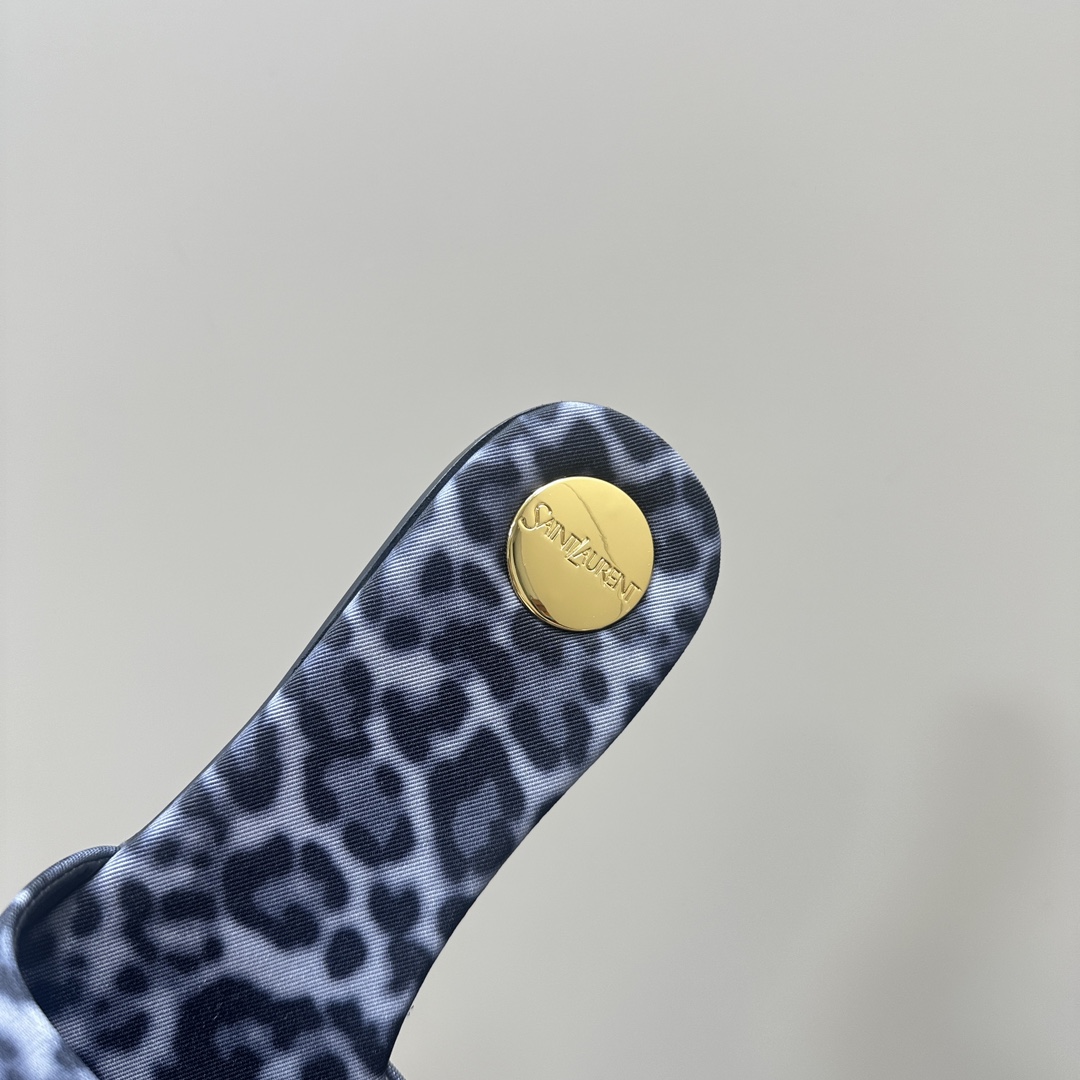 YSL pointed open-toe high heels leopard slippers: 10.5CM size: 35-42 (41.42 custom-made, no return or exchange)
