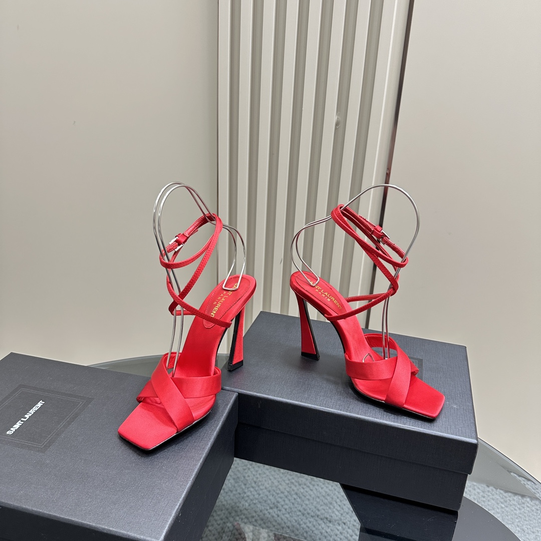 YSL SS2024 Summer New Product Metal Head Elegant High Heels Heel height: 10.5cm Size: 35-42 (40, 41, 42 custom)