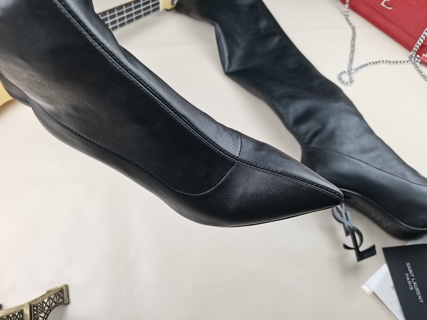 YSL classic letter metal heel 22-inch boots, elastic boots Heel height: 10.5CM Size: 35-42 (41.42 custom-made, no return or exchange)