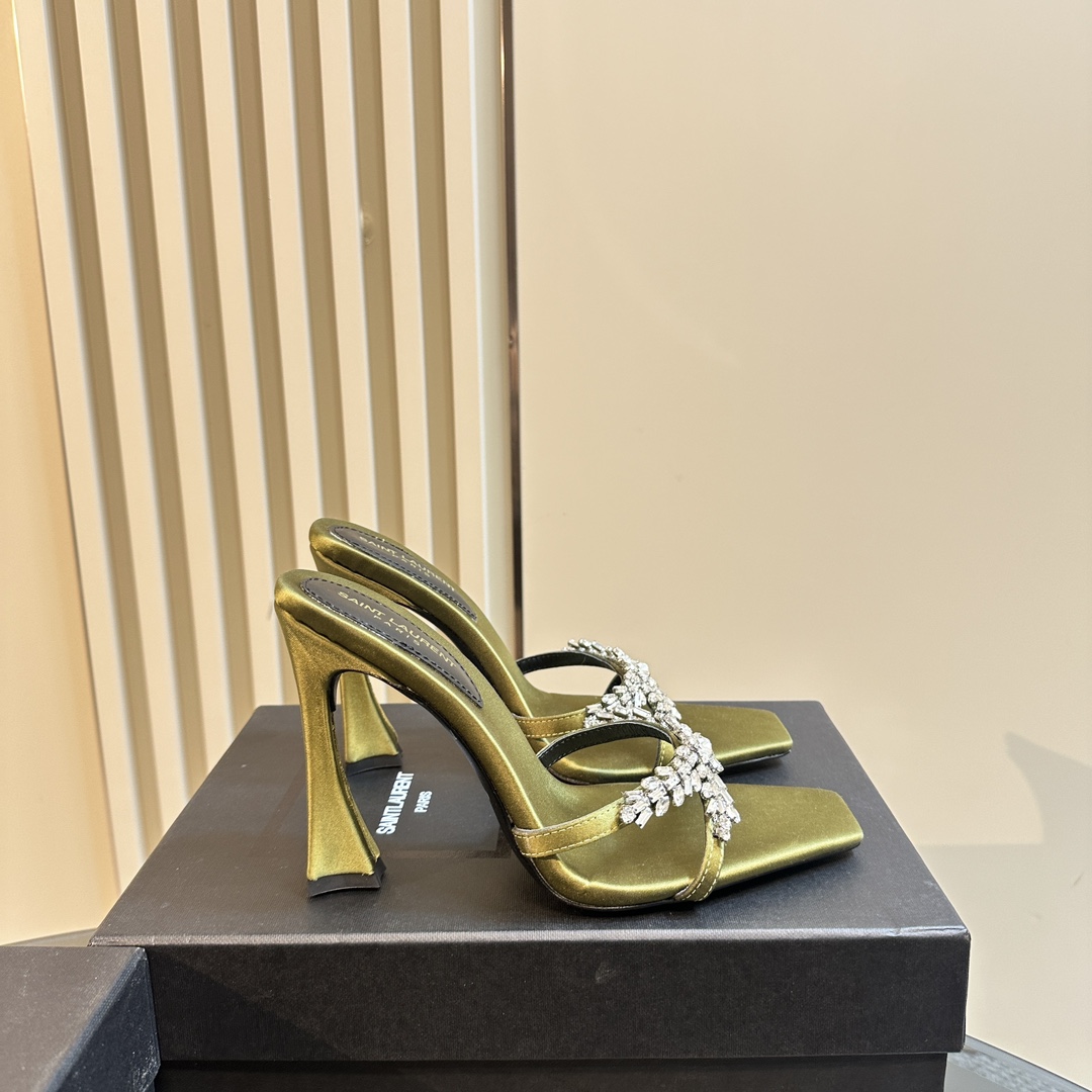 YSL 25ss/Spring and Summer New Runway Style Large Rhinestone High Heels Heel Height: 10.5cm Sandals Size: 35-39 (40 can be customized and not returned)