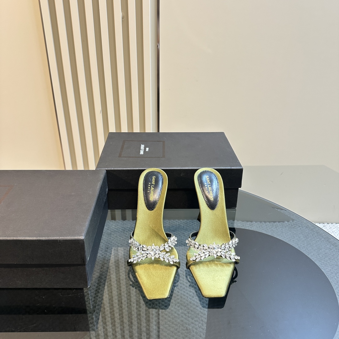 YSL 25ss/Spring and Summer New Runway Style Large Rhinestone High Heels Heel Height: 10.5cm Sandals Size: 35-39 (40 can be customized and not returned)