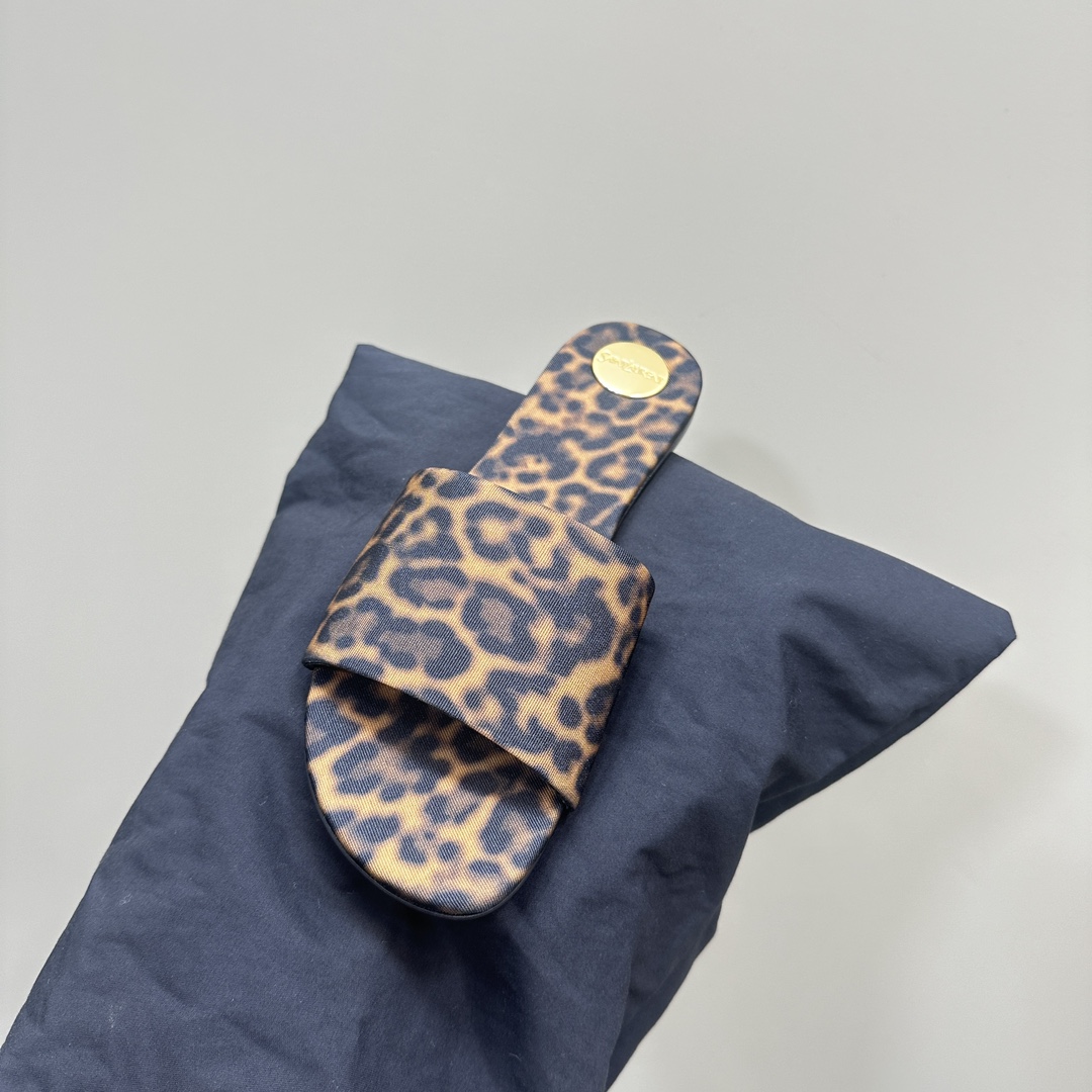 YSL pointed open-toe high heels leopard slippers: 10.5CM size: 35-42 (41.42 custom-made, no return or exchange)