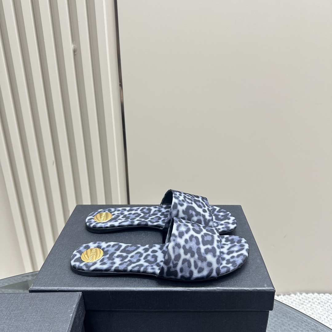 YSL pointed open-toe high heels leopard slippers: 10.5CM size: 35-42 (41.42 custom-made, no return or exchange)