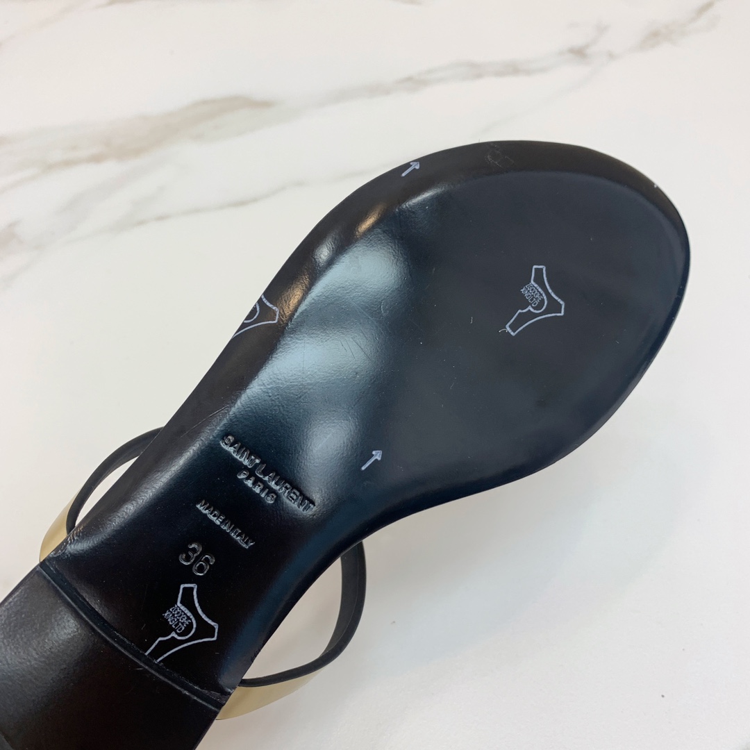 YSL letter buckle flat slippers, size: 35-42 (40, 41, 42 are not refundable for custom orders)