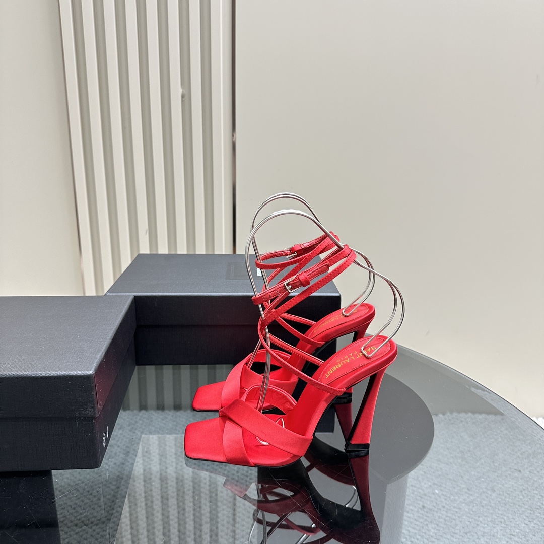 YSL SS2024 Summer New Product Metal Head Elegant High Heels Heel height: 10.5cm Size: 35-42 (40, 41, 42 custom)