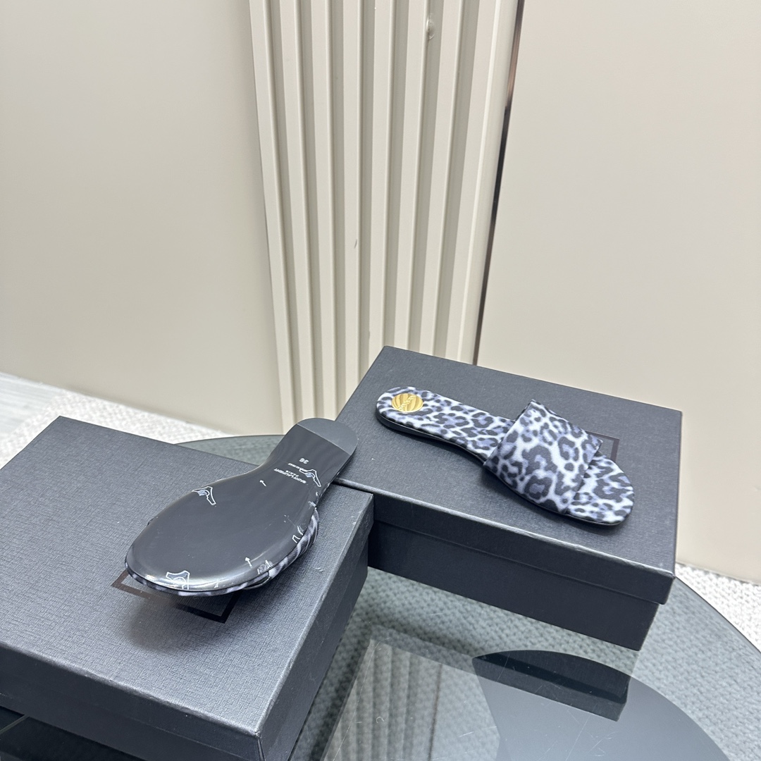 YSL pointed open-toe high heels leopard slippers: 10.5CM size: 35-42 (41.42 custom-made, no return or exchange)