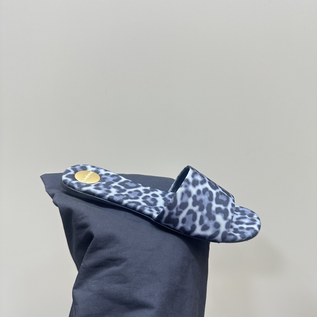 YSL pointed open-toe high heels leopard slippers: 10.5CM size: 35-42 (41.42 custom-made, no return or exchange)