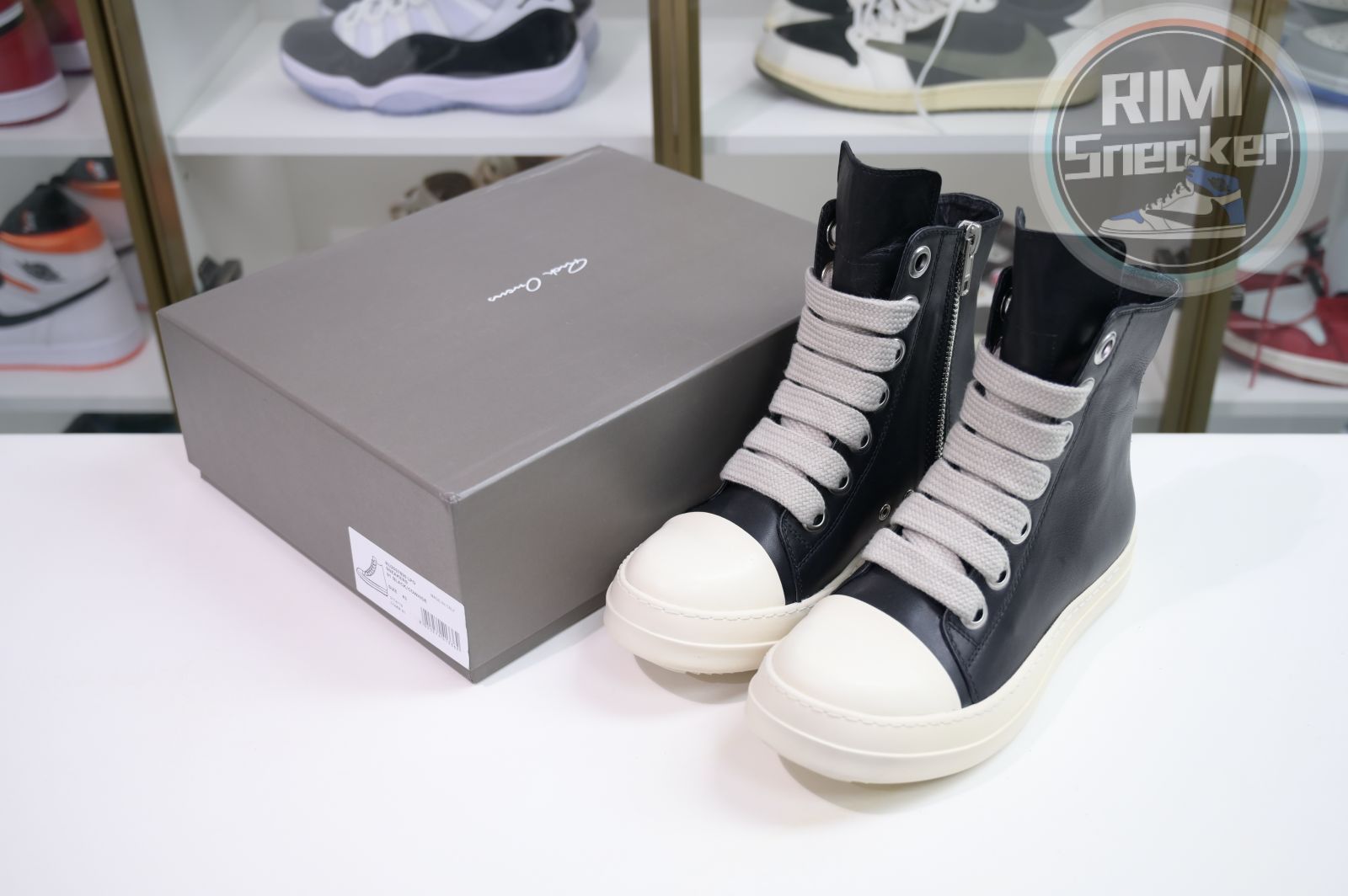 Rick Owens Jumbo Laced High Black Milk Leather