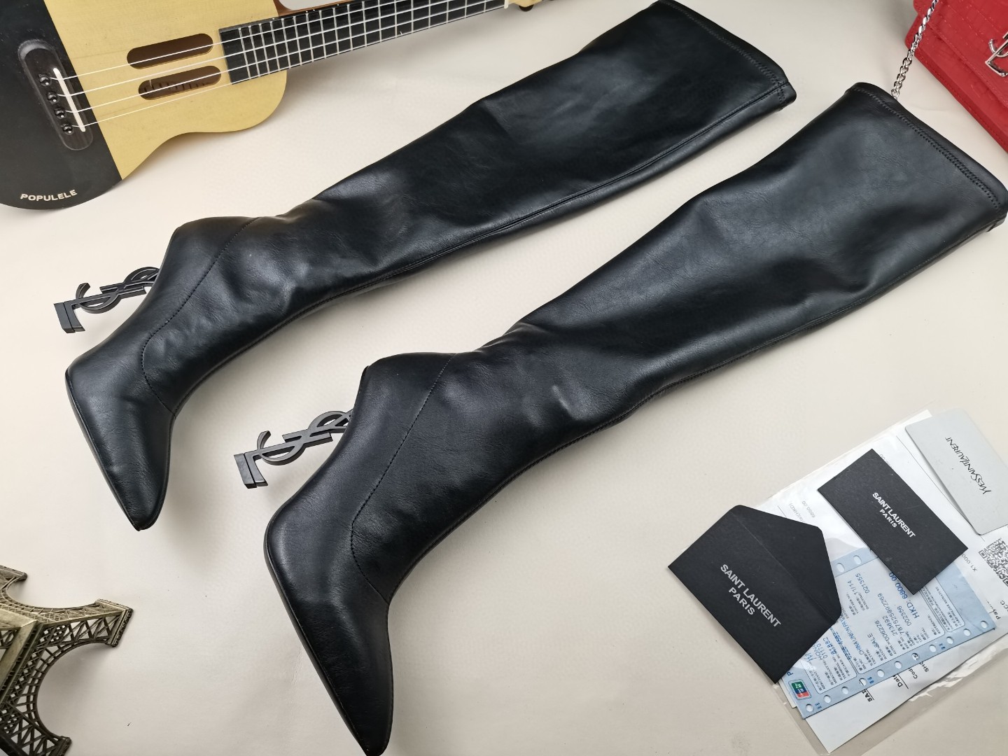 YSL classic letter metal heel 22-inch boots, elastic boots Heel height: 10.5CM Size: 35-42 (41.42 custom-made, no return or exchange)