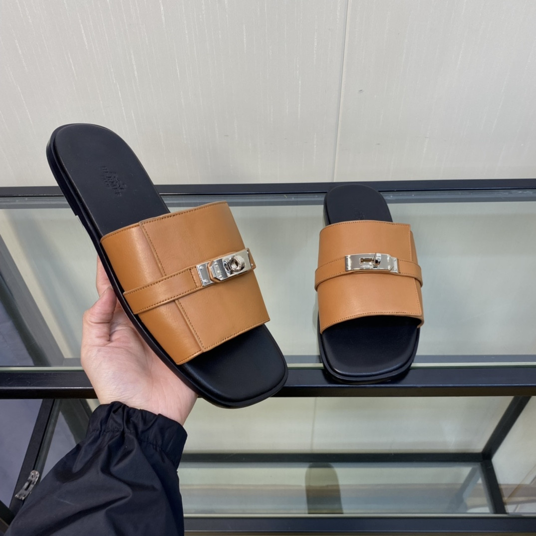 HERMES KELLY LOCK SLIPPERS