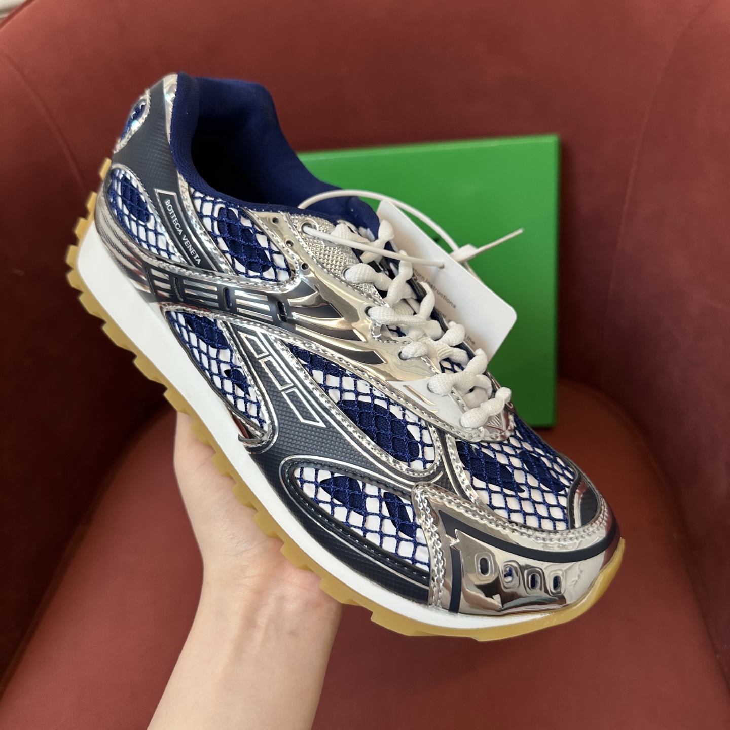 Bottega Veneta Orbit Sneaker Abyss/silver