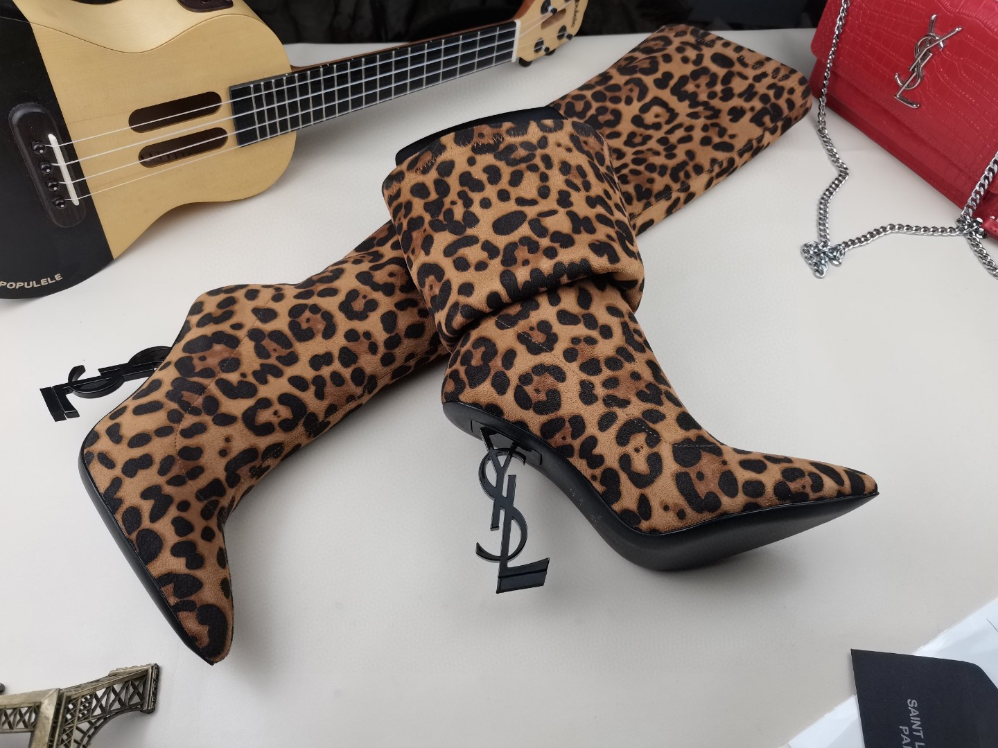 YSL classic letter metal heel 22-inch boots, elastic boots Heel height: 10.5CM Size: 35-42 (41.42 custom-made, no return or exchange)